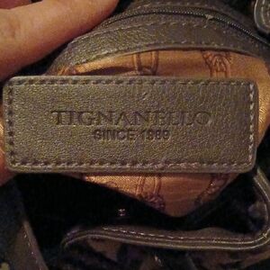 Tignanello Gray Leather Handbag